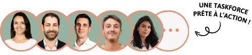 Portraits de l’équipe Mon Entreprise Durable par Coptain en mode taskforce RSE, experts mobilisés pour accompagner les entreprises