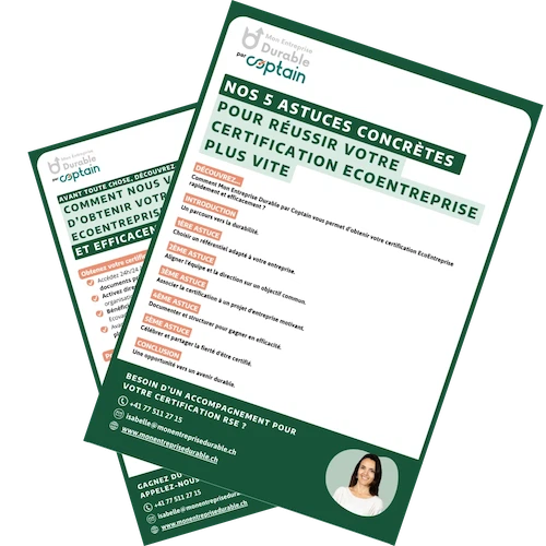 Image from the Coptain guide, "Our 5 Practical Tips for Getting Your EcoEntreprise Certification Faster"