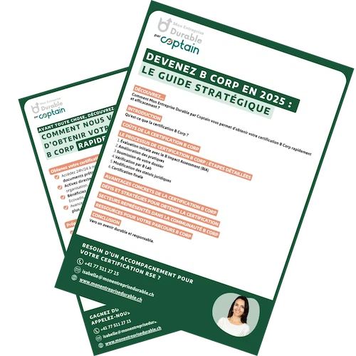 Visuel du guide stratégique Coptain "Devenez B Corp en 2025 : le guide stratégique" pour obtenir la certification B Corporation